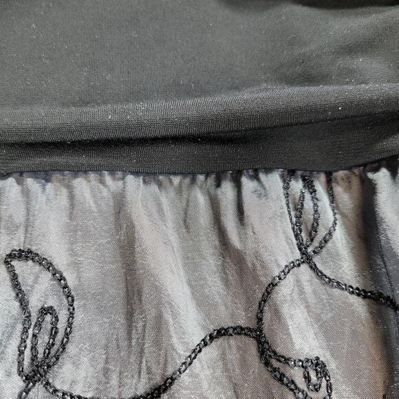 VTG SL Fashions Taffeta Party Dress Womens 16W Silver Black Evening Cocktail New - Picture 14 of 16